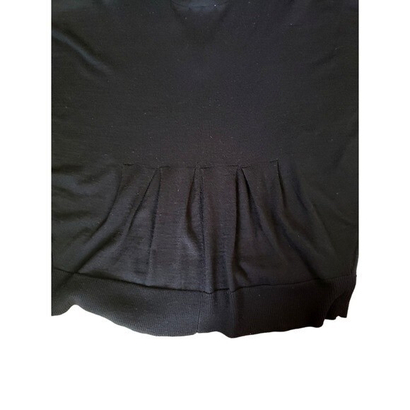 Coldwater Creek Black Short V Neck Sleeve Sweater Wool Blend- Size L -Swing - Picture 4 of 9